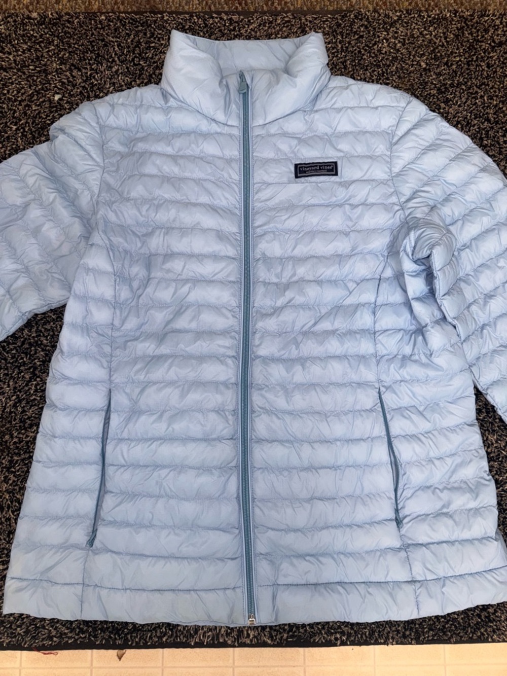 Vineyard Vines Pale Blue Quilted Packable Jacket